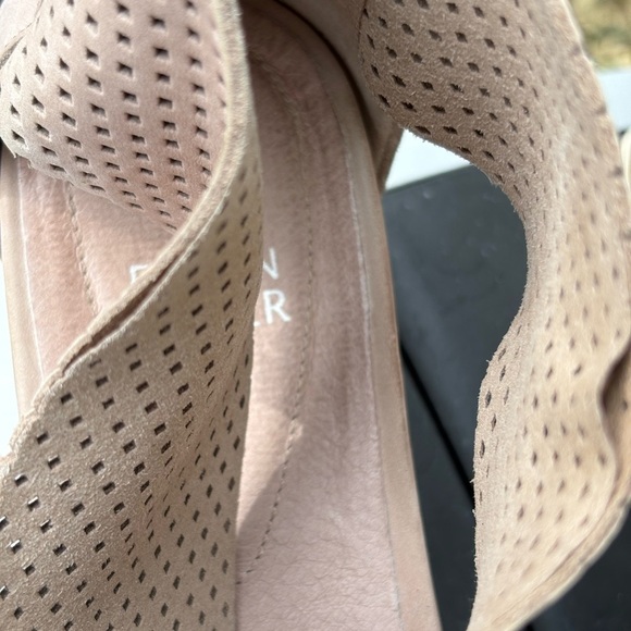 Eileen Fisher Women's Sport Perforated Nubuck Leather Platform Sandals | Barley - Picture 10 of 11